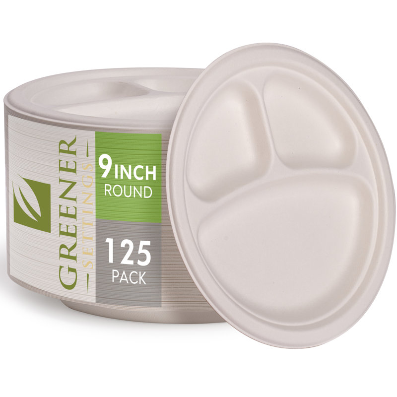 Assiettes en papier compostables jetables 9 pouces