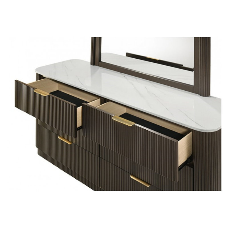 Commode 6 tiroirs avec miroir Willa