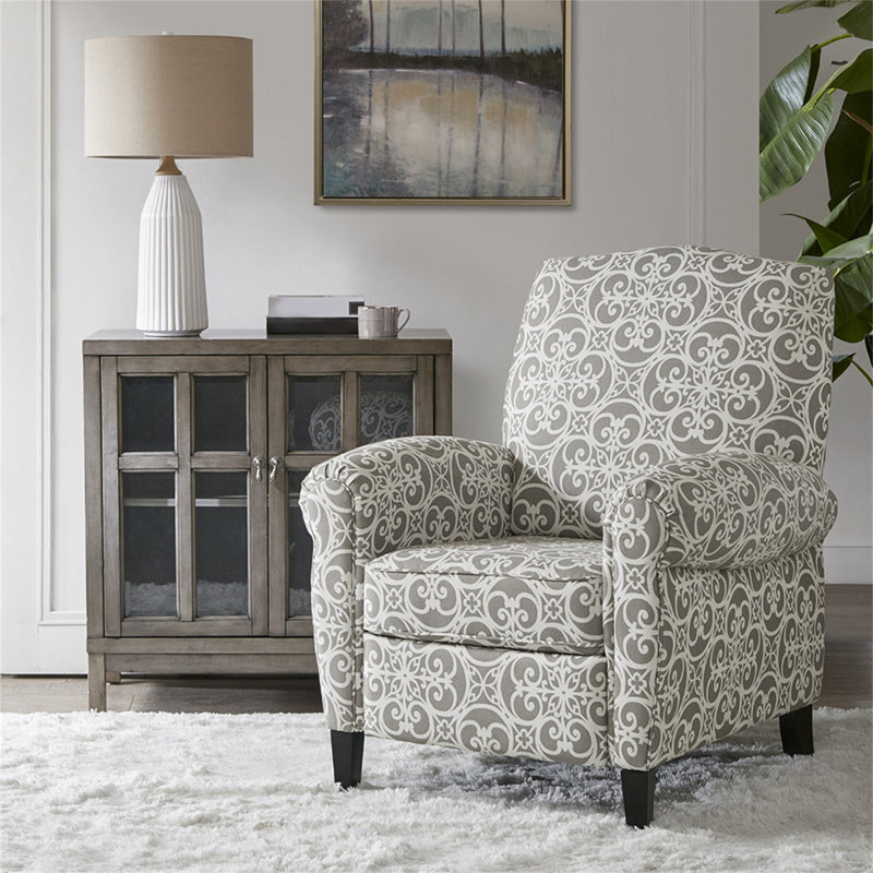 Fauteuil inclinable élégant, Polyester blanc / gris