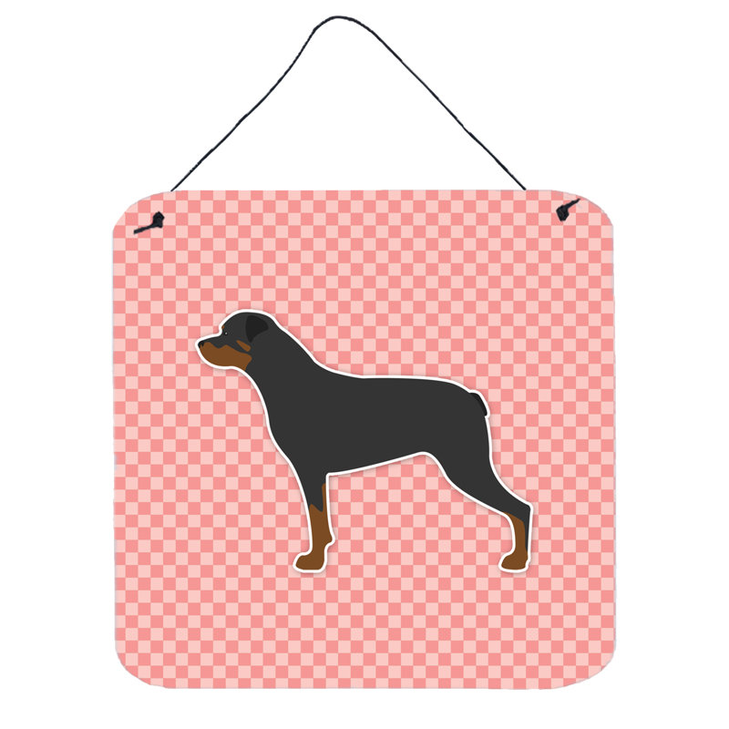 Décoration murale damier rottweiler, Rose