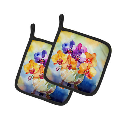 Caroline's Treasures Floral Polyester Potholder Set