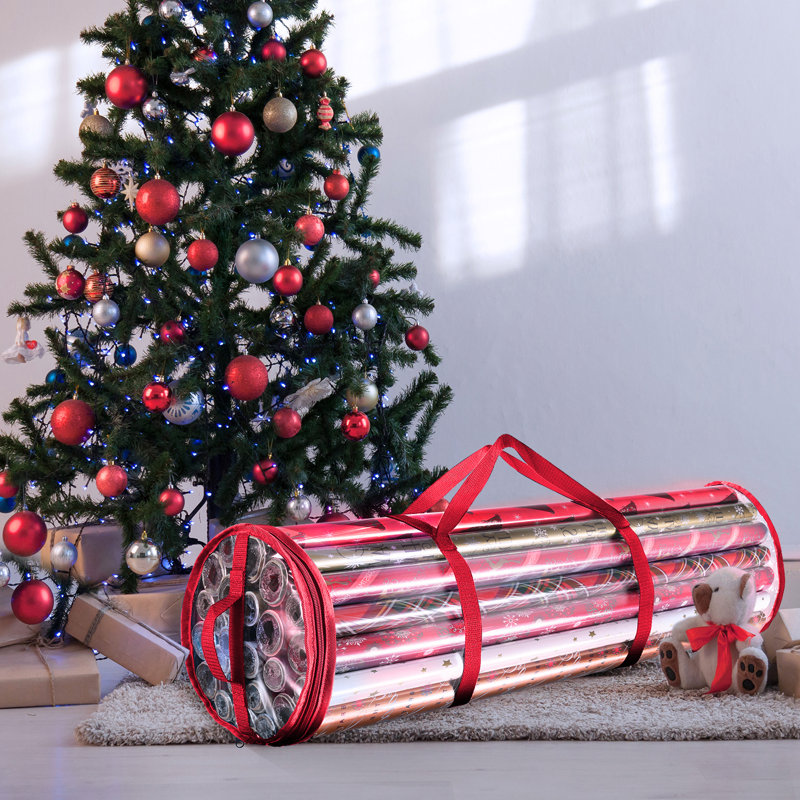 Sac de rangement en papier de Noël, Rouge