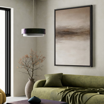 Art mural sur toile encadrée, impression de paysage abstrait de ton brun pour chambre à coucher - 16 po x 24 po