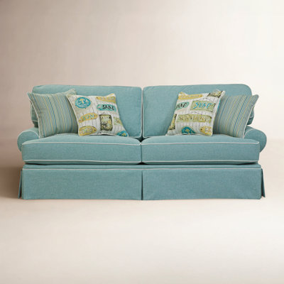 90" Round Arm Sofa with Reversible Cushions