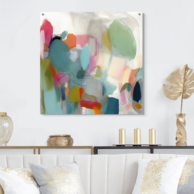 Art mural en acrylique rose minimaliste pour la cuisine