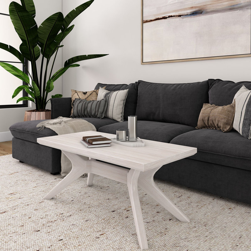 Table basse Muhsina, Sable blanc brossé au fil