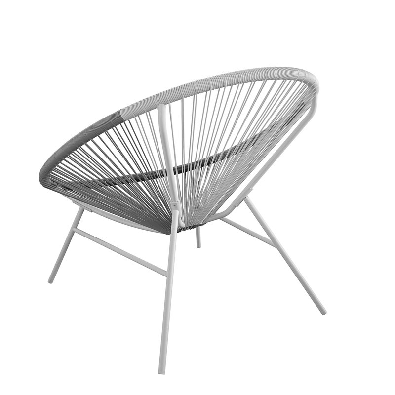 Steel Outdoor Lounge Chair, Dark Grey