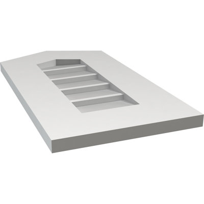 Peaked Top Surface Mount Signature Urethane Non-Functional Gable Vent 4/12 Pitch Primed Tan