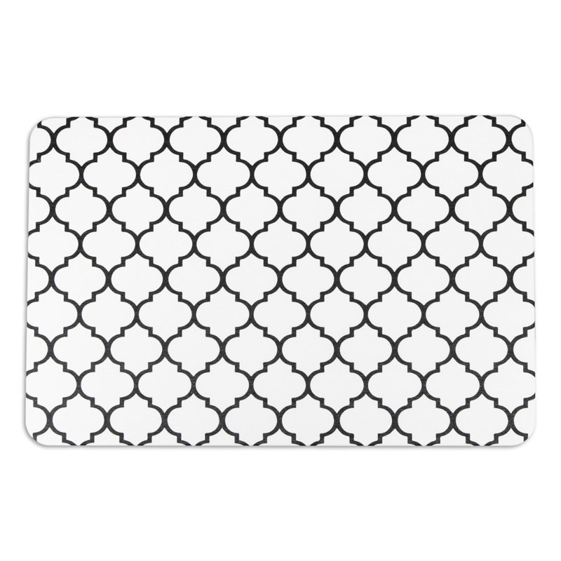 Non-Slip Bath Mat, Black/White