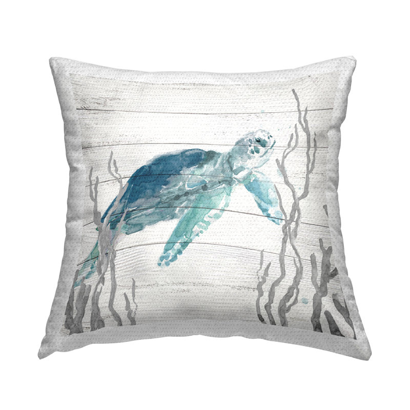 Coussin d'extérieur imprimé turquoise et bleu turquoise par Carol Robinson
