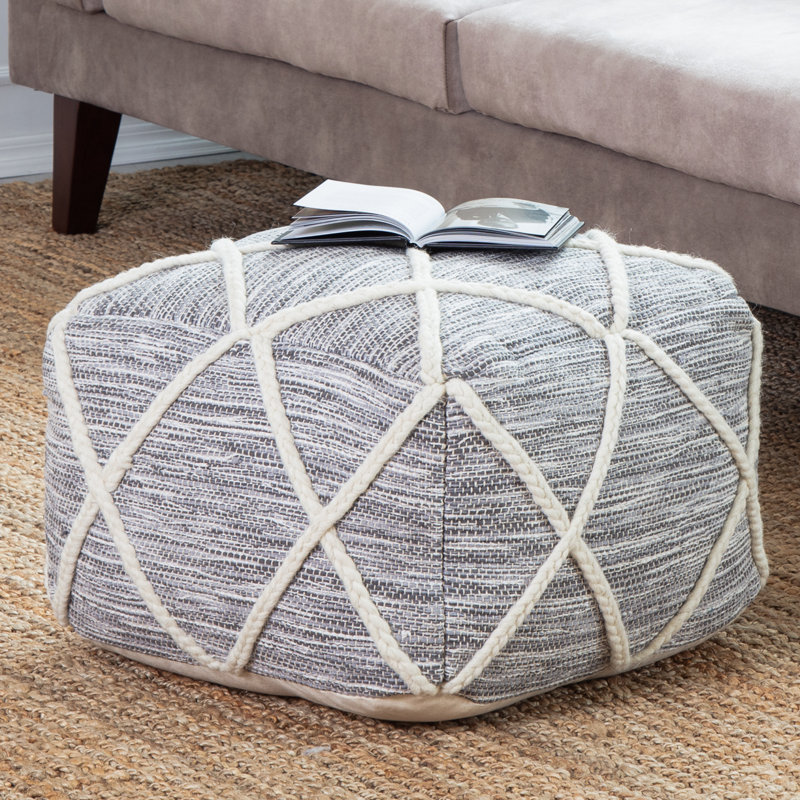 Allenside Upholstered Pouf, Gray