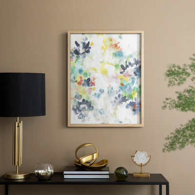 «Wall Flower Patterns II», reproduction encadrée - bois massif