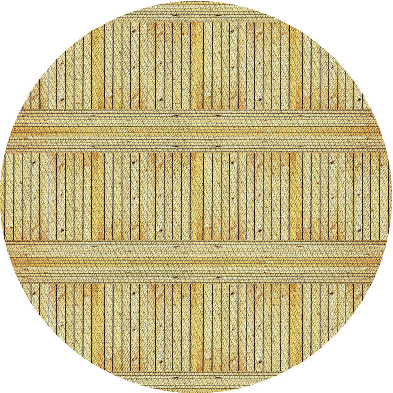 Tapis abstrait beige, Rond 7 pi