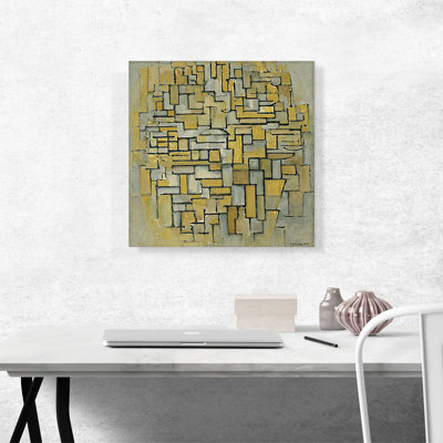 «Composition in Brown and Gray 1913» par Piet Mondrian, reproduction d'art sur toile tendue