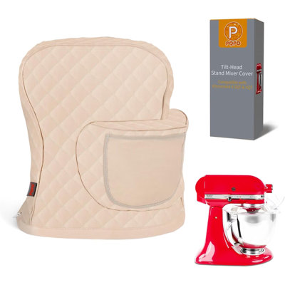 Stand Mixer Cover Compatible with Tilt Head Kitchenaid Mixer with Storage Bag(White)
