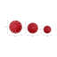 Sculpture boule décorative en céramique décorative pour la décoration intérieure - objet moderne pour le bureau ou la décoration de salon - ensemble de 3, 6 po, 5 po, 4 po, rouge