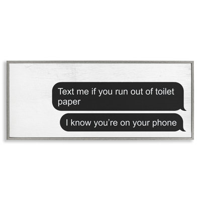 Rustic Bathroom Humor White Framed Giclee Texturized Wall Art by Daphne Polselli