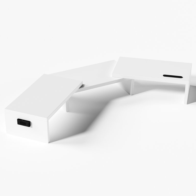 Adjustable Dual Monitor Stand Riser, Wooden Desktop Organizer with Flexible Length and Angle, Smartphone Holder, Cable Management and Extra Storage for Laptop, Printer and Monitor