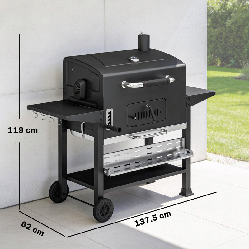 Outsunny 137.5cm W Charcoal Grill