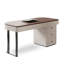 Bureau moderne courbé avec pieds en acier inoxydable et 5 tiroirs-742806505