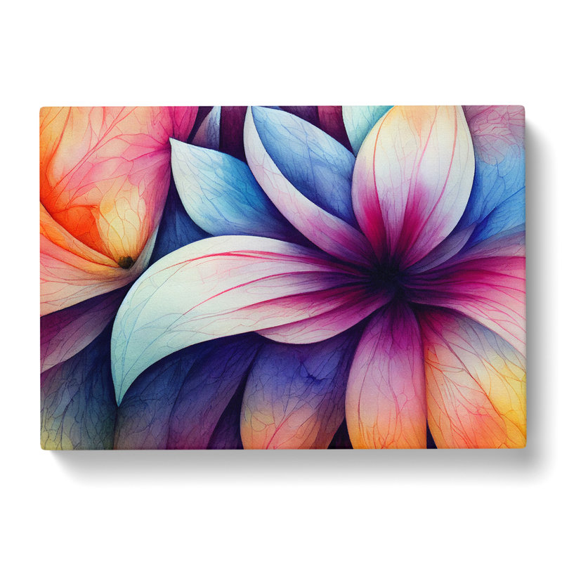 Enchanting Watercolour Flower Abstract - Wrapped Canvas, 50cm H x 76cm W x 3cm D