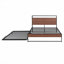 Structure de lit plateforme en métal avec lit gigogne, ports USB-1502861307-1502861306
