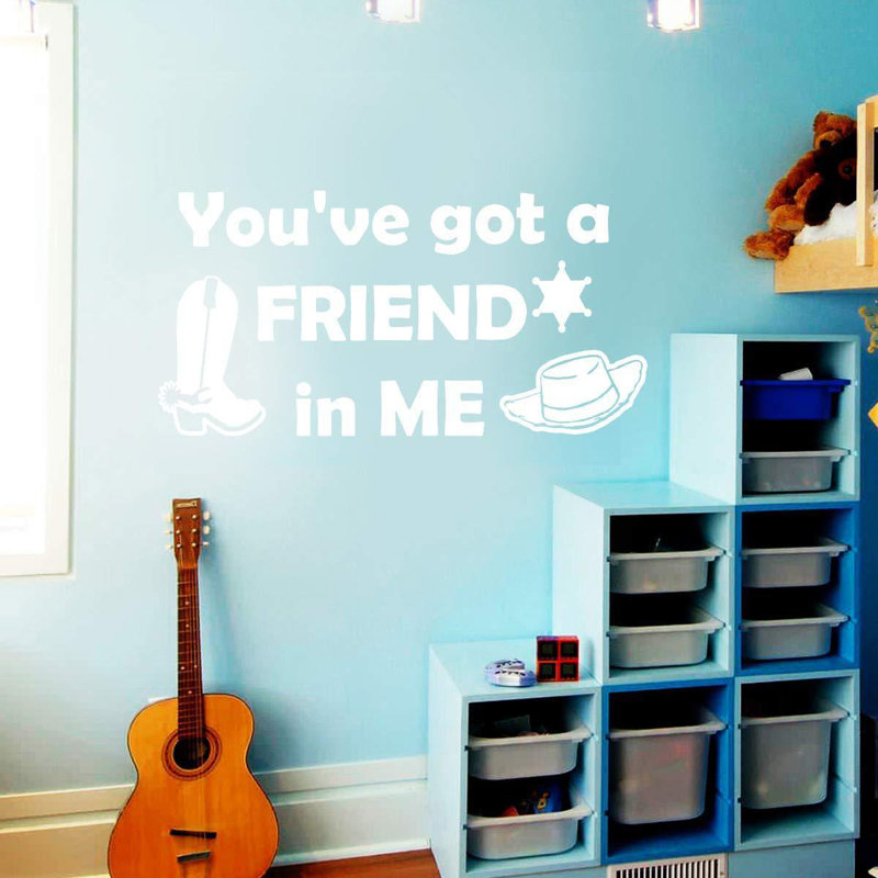 Décalcomanie murale "you you gota friend", Blanc
