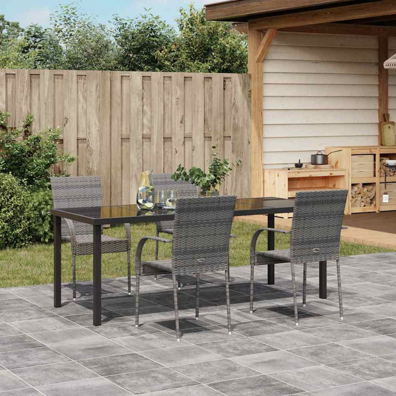 Patio Dining Set with, 5, 73 cm H x 200 cm W x 80 cm D, 4