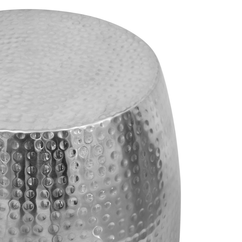 Eclipse Hand-Forged Silver Metal Side Table