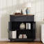 Armoire de bar avec tiroir Farmhouse, noir