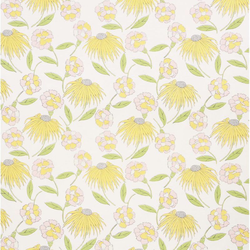 Schumacher x Celerie Kemble Bouquet Toss Fabric, Pink Lemonade