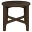 Table de bout ronde en bois massif brun foncé Mavis