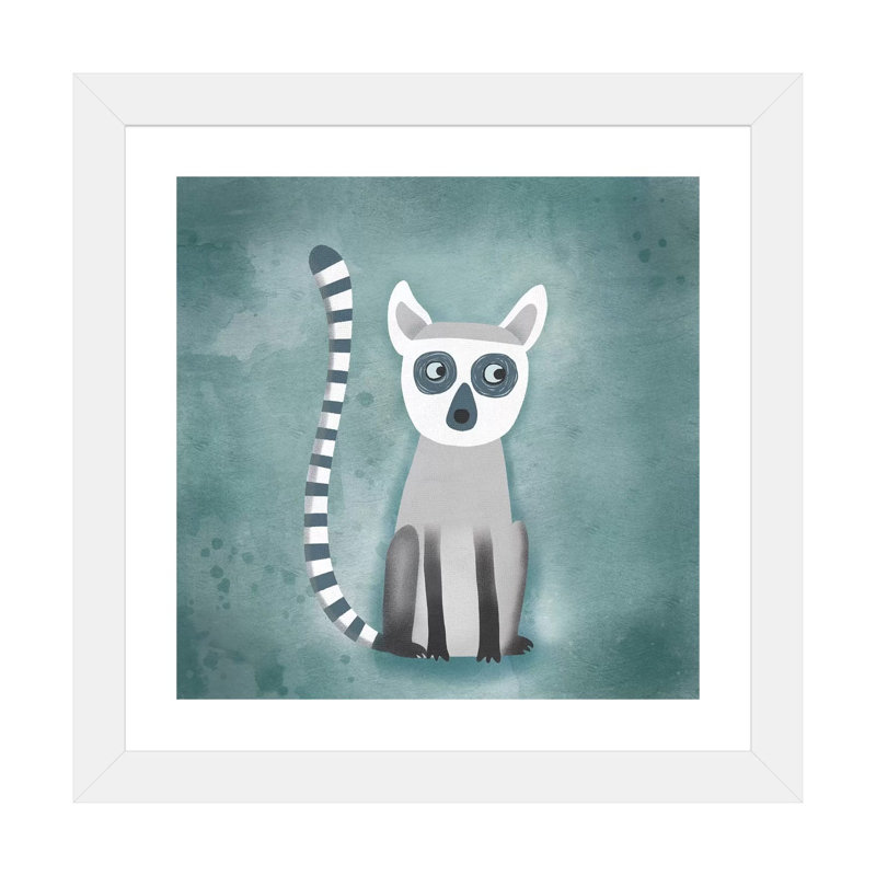 « Lemur » par Nic squirrell-impression, H 24 po x l 24 po x p 1 po, Blanc, Papier encadré blanc