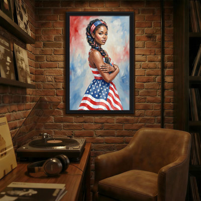 Abstract American Flag Dress Woman Portrait