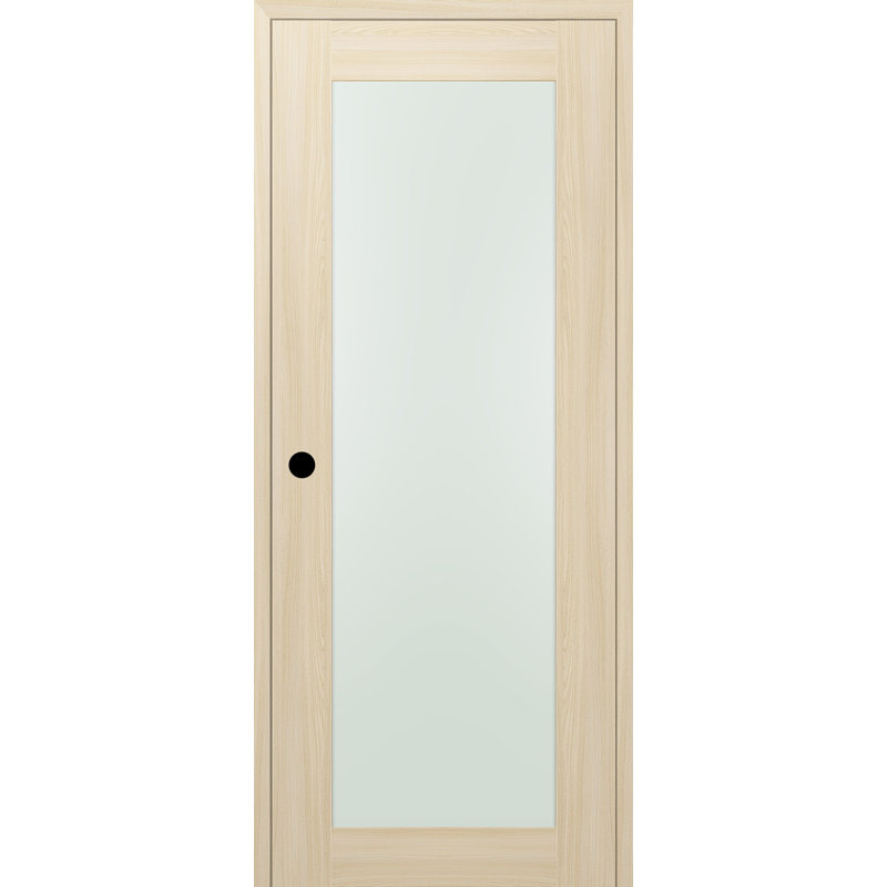 Porte standard préfinie en bois manufacturé et en verre Avon 207, 35,875 po x 95,24 po, Frêne de la loire, Côté droit
