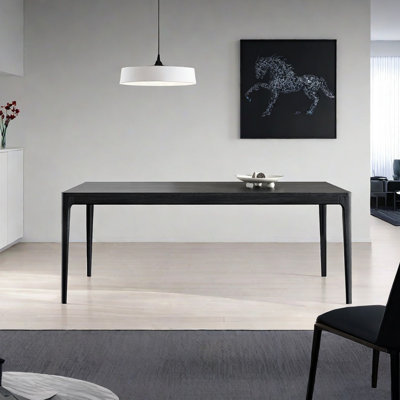 Minimalist wax wood dining table