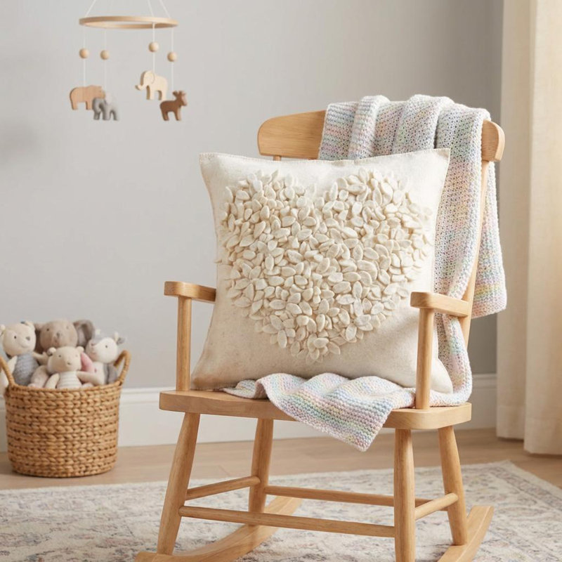 Coussin en laine feutrée à la main , Crème, Housse de coussin seulement - sans coussin