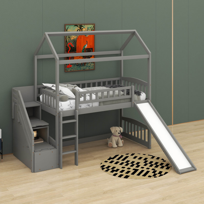 Lit mezzanine simple avec glissade