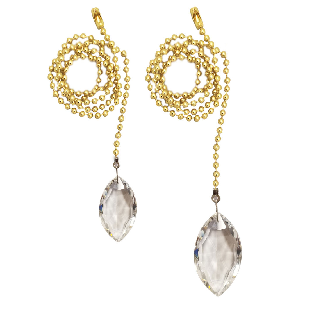 Almond Shaped Crystal Faceted Ceiling Fan Pull Chains Royal Designs 