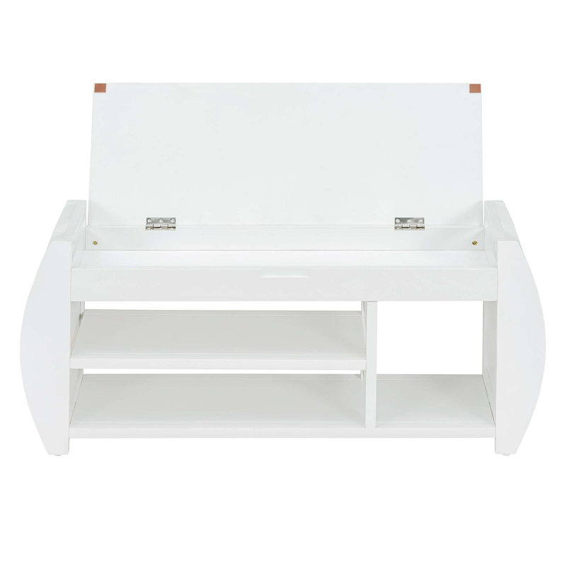 Banc de rangement en tissu, Noir, noir, noir, noir, H 18,28 po x l 42 po x P 13 po