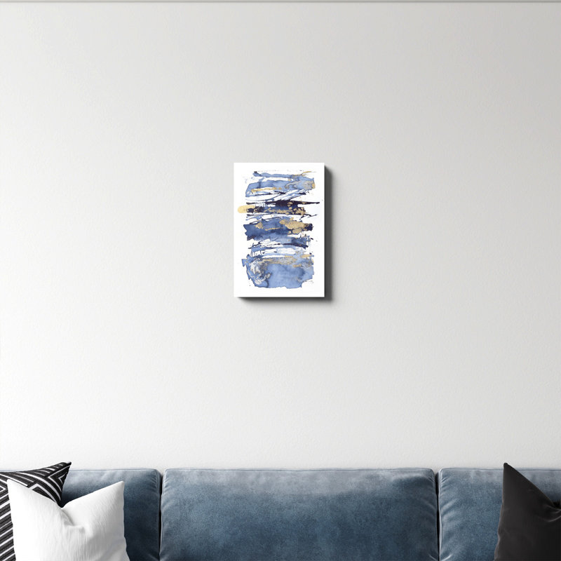 «Blue Rapture I» par Julia Contacessi, reproduction d'art sur toile tendue, H 18 po x l 12 po