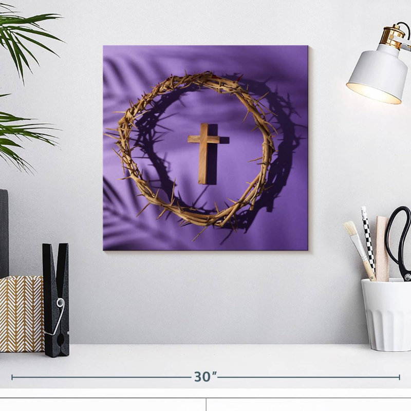 Croix en couronne d'épines, H 16 po x l 16 po