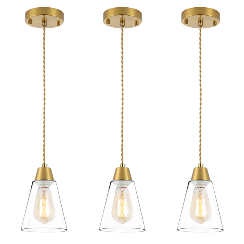 Luminaire suspendu en or 1 lumière Kirtos