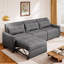 Functional Linen Adjustable Sectional Sofa Bed with 2-5 Seat Options and Storage Pockets-610992834-610992833