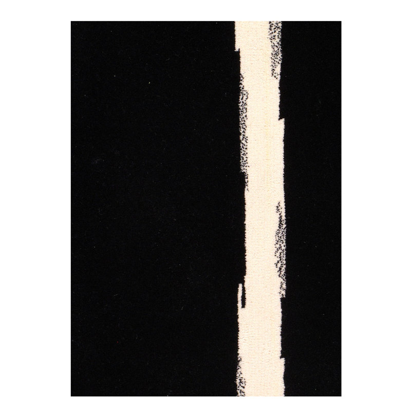 Tapis de couloir moderne noir et blanc 2 pi 1 po x 7 pi