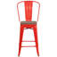Tabouret de bar ou de comptoir en métal Marian avec dossier et siège en bois Marian-2101696441-2101696408-2127243145
