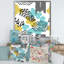 «Blue and Green Retro Polka Dots Clouds», reproduction d'art sur toile moderne-66837937-66837938