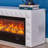 White Solid  Wood TV Cabinet Fireplace-118475657