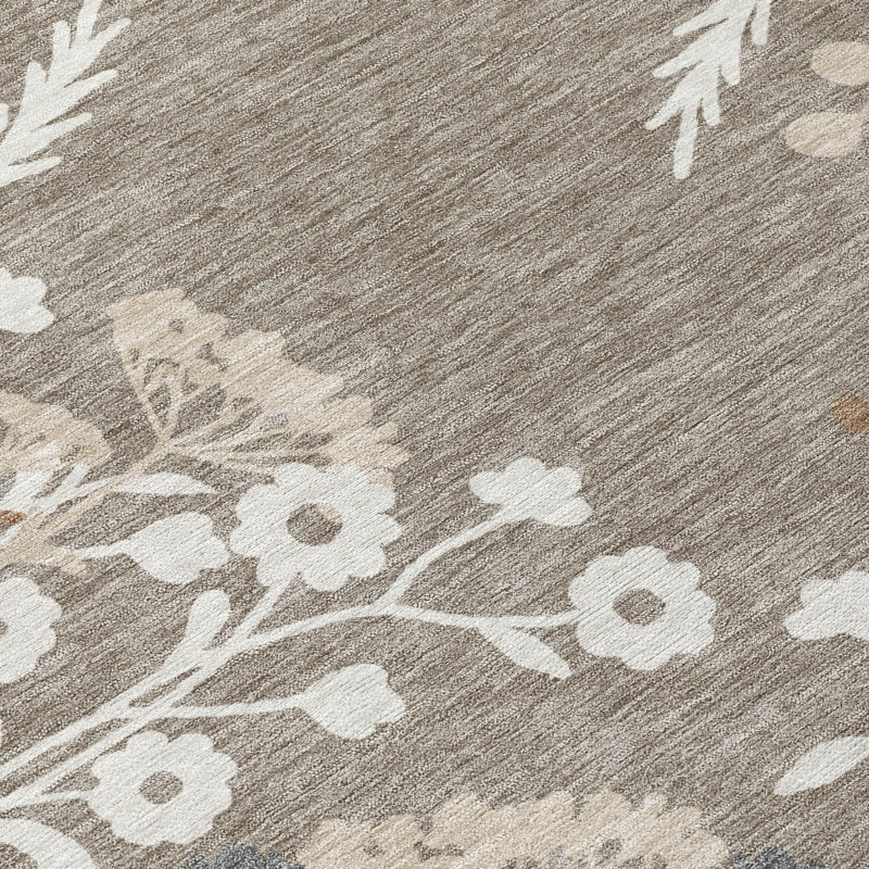 Machine Washable Indoor/Outdoor Adalaide ACN2334 Floral Rug, Rectangle 10' x 14'