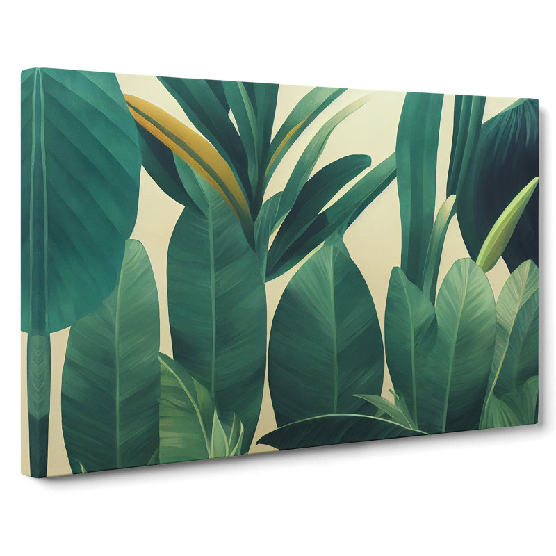 Harmonious Tropical Leaves - Wrapped Canvas, 50cm H x 76cm W x 3cm D